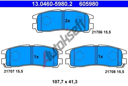 ATE Sada brzdovch destiek AT 605980, AT 21708