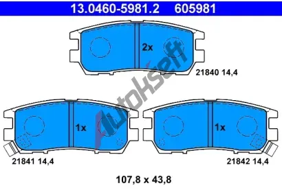 ATE Sada brzdovch destiek AT 605981, AT 21842