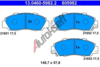 ATE Sada brzdovch destiek AT 605982, AT 21653