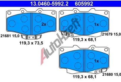 ATE Sada brzdovch destiek AT 21681, AT 605992