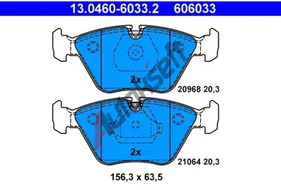 ATE Sada brzdovch destiek AT 20968, AT 606033