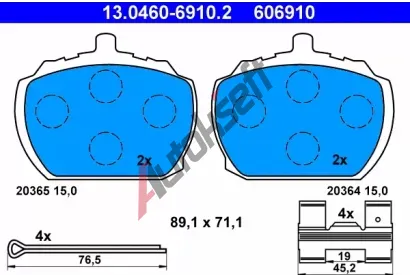 ATE Sada brzdovch destiek AT 20364, AT 606910
