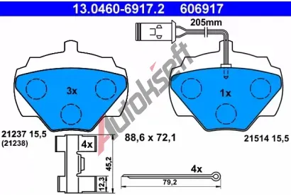 ATE Sada brzdovch destiek AT 21237, AT 606917