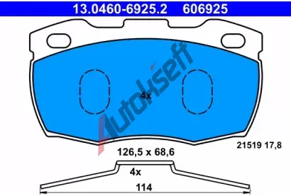 ATE Sada brzdovch destiek AT 21519, AT 606925