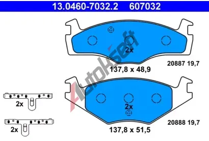 ATE Sada brzdovch destiek AT 607032, AT 20887