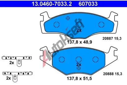 ATE Sada brzdovch destiek AT 20887, AT 607033