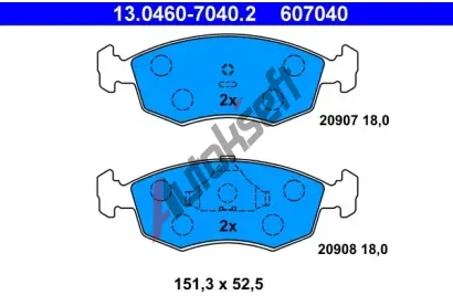 ATE Sada brzdovch destiek AT 607040, AT 20907