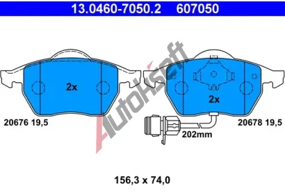 ATE Sada brzdovch destiek AT 20676, AT 607050
