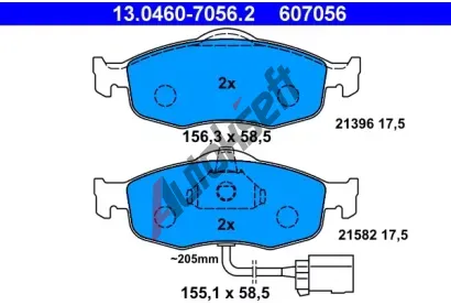ATE Sada brzdovch destiek AT 21396, AT 607056