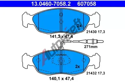ATE Sada brzdovch destiek AT 21430, AT 607058