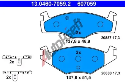 ATE Sada brzdovch destiek AT 20887, AT 607059