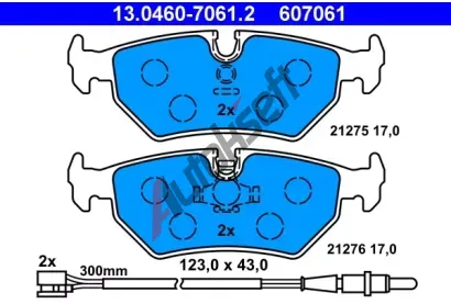 ATE Sada brzdovch destiek AT 21275, AT 607061