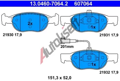 ATE Sada brzdovch destiek AT 21930, AT 607064