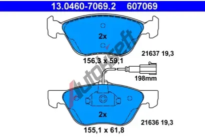 ATE Sada brzdovch destiek AT 21636, AT 607069