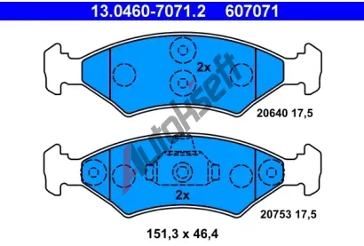 ATE Sada brzdovch destiek AT 20640, AT 607071