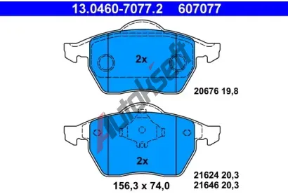 ATE Sada brzdovch destiek AT 21646, AT 607077