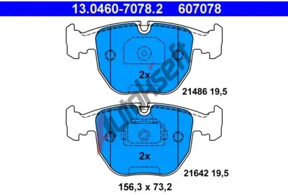 ATE Sada brzdovch destiek AT 607078, AT 21486