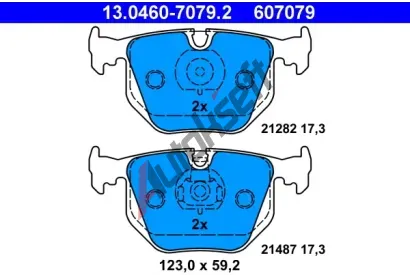 ATE Sada brzdovch destiek AT 607079, AT 21282