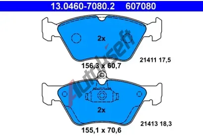 ATE Sada brzdovch destiek AT 607080, AT 21411