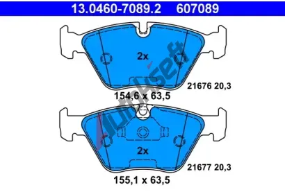 ATE Sada brzdovch destiek AT 607089, AT 21676