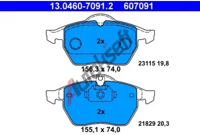 ATE Sada brzdovch destiek AT 607091, AT 21829