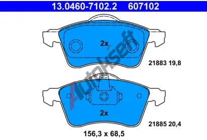 ATE Sada brzdovch destiek AT 21883, AT 607102