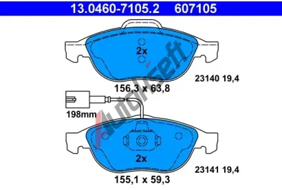 ATE Sada brzdovch destiek AT 23140, AT 607105