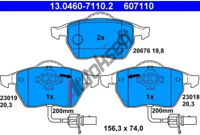 ATE Sada brzdovch destiek AT 20676, AT 607110