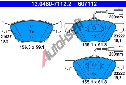 ATE Sada brzdovch destiek AT 21637, AT 607112