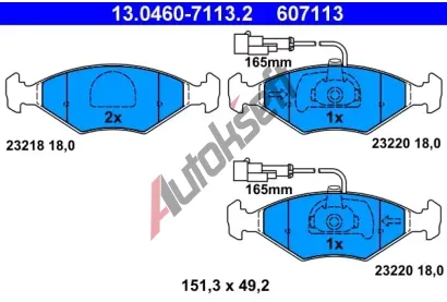 ATE Sada brzdovch destiek AT 23220, AT 607113