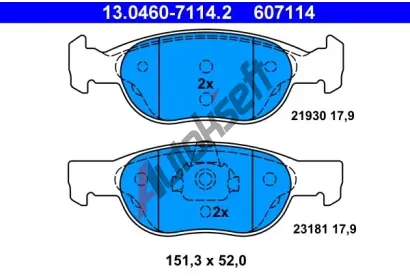ATE Sada brzdovch destiek AT 23181, AT 607114