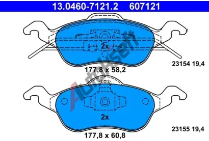 ATE Sada brzdovch destiek AT 23154, AT 607121