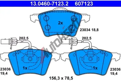 ATE Sada brzdovch destiek AT 23034, AT 607123