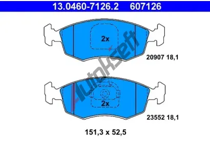 ATE Sada brzdovch destiek AT 20907, AT 607126