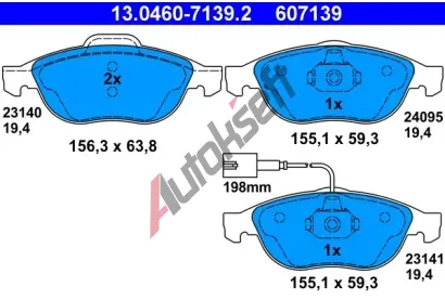 ATE Sada brzdovch destiek AT 24095, AT 607139