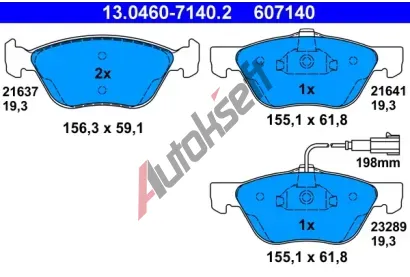 ATE Sada brzdovch destiek AT 21637, AT 607140