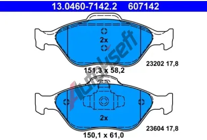 ATE Sada brzdovch destiek AT 23202, AT 607142