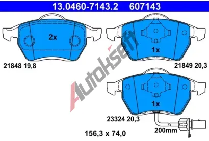 ATE Sada brzdovch destiek AT 21848, AT 607143