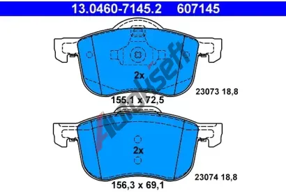 ATE Sada brzdovch destiek AT 607145, AT 23073
