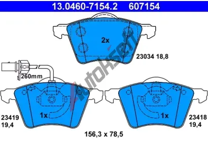 ATE Sada brzdovch destiek AT 23034, AT 607154