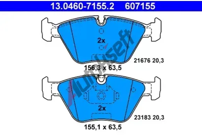 ATE Sada brzdovch destiek AT 607155, AT 21676