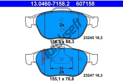 ATE Sada brzdovch destiek AT 23247, AT 607158