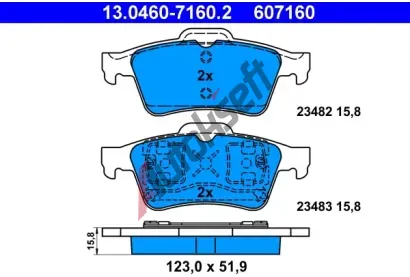 ATE Sada brzdovch destiek AT 23482, AT 607160
