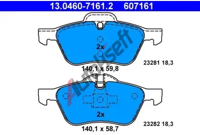 ATE Sada brzdovch destiek AT 23281, AT 607161