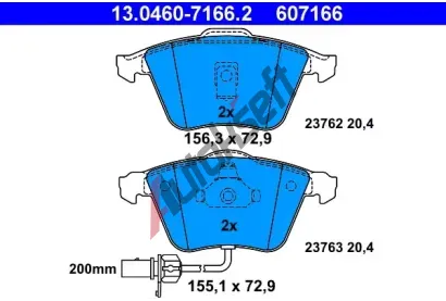 ATE Sada brzdovch destiek AT 23762, AT 607166