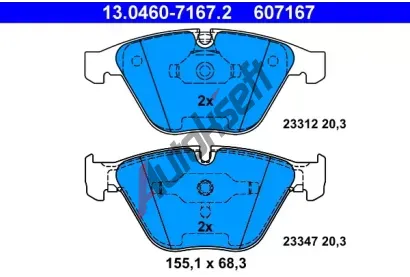 ATE Sada brzdovch destiek AT 607167, AT 23312