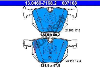 ATE Sada brzdovch destiek AT 21282, AT 607168
