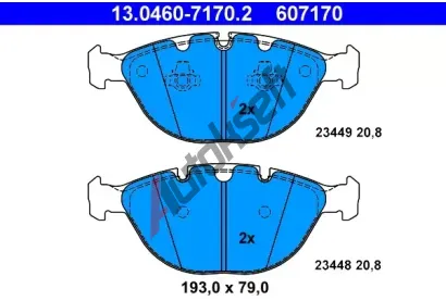 ATE Sada brzdovch destiek AT 23449, AT 607170