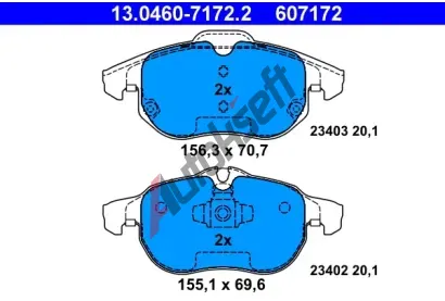 ATE Sada brzdovch destiek AT 23739, AT 607172