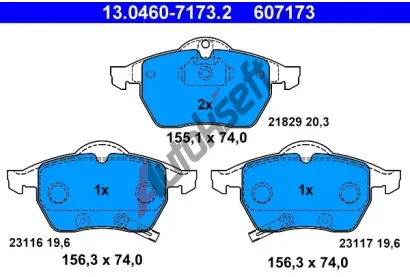 ATE Sada brzdovch destiek AT 607173, AT 21829